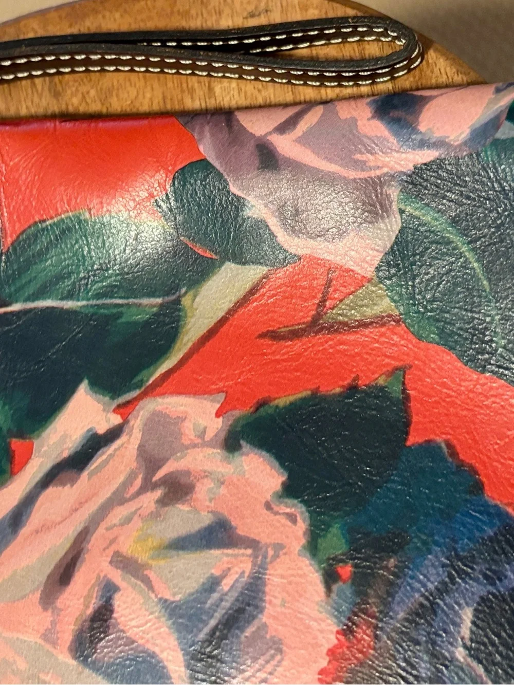 Patricia Nash Braga Leather Large Laptop Bag Clutch Winter Bloom 15” x 10.5”